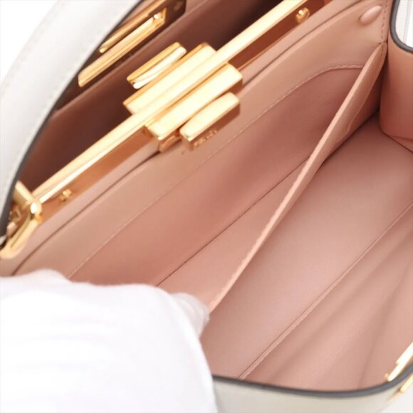 Fendi Peek-a-boo ICU Co., Ltd. Medium Leather 2 Way Handbag Gray 8BN321 - Picture 10 of 13